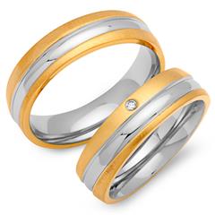 Eheringe Edelstahl 6mm mit Zirkonia