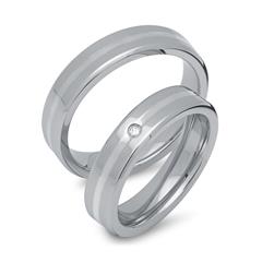 Trauringe Edelstahl mit Silbereinlage 5mm breit