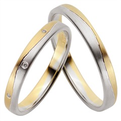 Trauringe Gelb-Weißgold 3mm