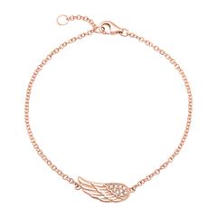 925er Silberarmband rosévergoldet Engelsflügel