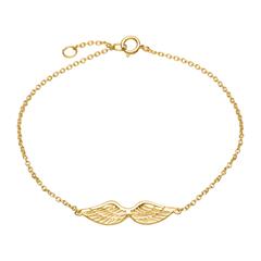 Armband 925er Silber vergoldet Flügelanhänger