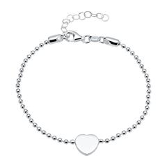 Armband aus 925er Silber mit gravierbarem Herzanhänger
