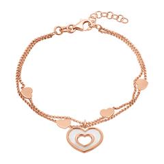 Armband Herzen aus rosévergoldetem 925er Silber