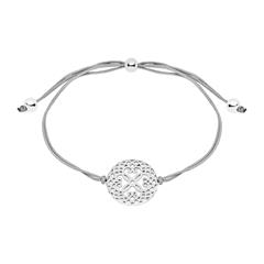 Armband aus grauem Textil und Sterlingsilber