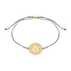 Damen Armband aus Textil und 925er Silber, vergoldet
