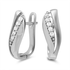 Moderne Ohrringe 925er Silber Zirkonia