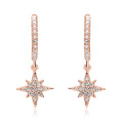 Creolen Stern 925er Silber rosévergoldet mit Zirkonia