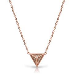 Kette Anhänger Pyramide rosévergoldet Zirkonia