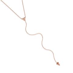 Rosévergoldete Kette 925er Silber y-förmig Zirkonia