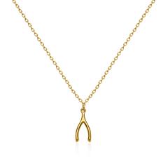 Zarte Kette Wünschelrute 925er Silber gold