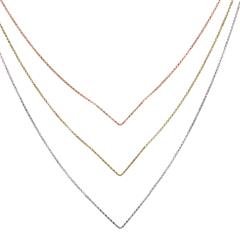 Mehrreihige Halskette aus 925er Silber tricolor