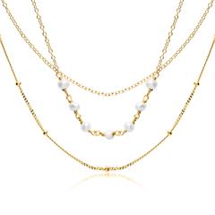 Halskette für Damen aus vergoldetem 925er Silber Perlen