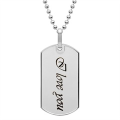 Dog-Tag Anhänger 925 Silber mit Gravur