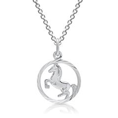 Silber Anhänger & Kette Pferd