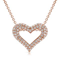 Rosévergoldete Kette mit Herzanhänger