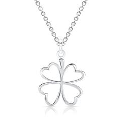 Halskette mit Kleeblatt-Anhänger aus Silber