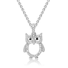 Kette mit Anhänger Eule 925er Silber Zirkonia