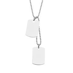 Gravierbare Kette mit Dog-Tag aus 925er Silber