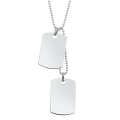 Dog-Tag gravierbar mit Kette 925er Silber