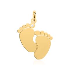 Gravur Anhänger Babyfüße aus vergoldetem Sterlingsilber