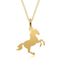 Kette mit Anhänger Pferd aus vergoldetem Sterlingsilber