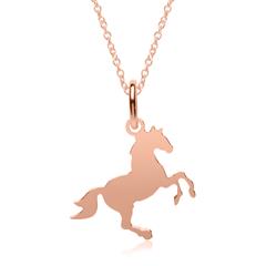 Pferde-Kette aus 925er Silber rosévergoldet