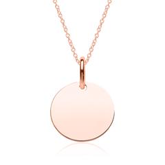 Gravur Kette Kreis aus rosévergoldetem 925er Silber
