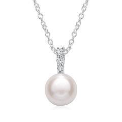 Halskette aus Sterlingsilber mit Perle und Zirkonia