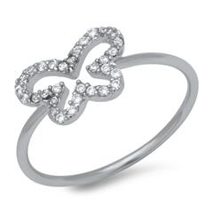 925 Silber Ring Schmetterling Zirkonia