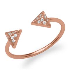 Ring Pyramiden Zirkonia Silber rosévergoldet