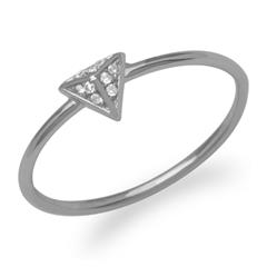 Filigraner Ring Pyramide Zirkonia 925er Silber