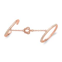 Rosévergoldeter Knöchelring mit Kette Krone