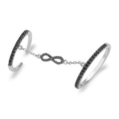 Silberring mit Kette Unendlichkeitszeichen