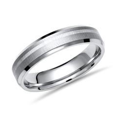 Ring Titan mit Einlage Silber 6mm matt