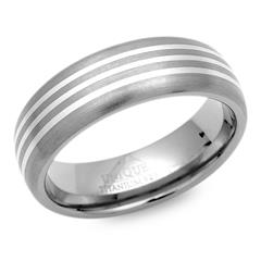 Exklusiver Ring Titan drei Einlage Silbern