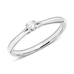 Gravur Ring aus 585er Weißgold mit Diamant