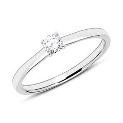 Gravur Verlobungsring aus 585er Weißgold mit Diamant