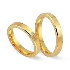 Trauringe 585er Gelbgold mit Brillant