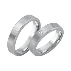 Trauringe 585er Weissgold mit Brillant