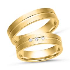 Trauringe 585er Gelbgold 3 Brillanten