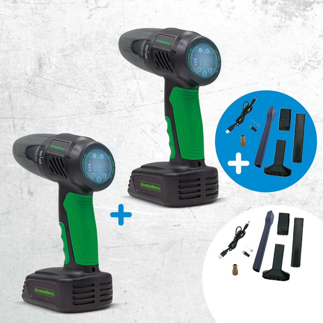 Hammersmith AirStorm Akku Handstaubsauger & Luftkompressor 2er Set inkl. Zubehör GRATIS