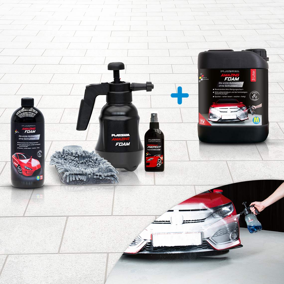 Platinum Amazing Foam Autowaschmittel-Set inkl. Zubehör GRATIS