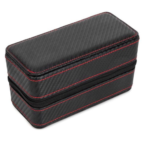Reiseetui für 2 Uhren, Carbonlook schwarz