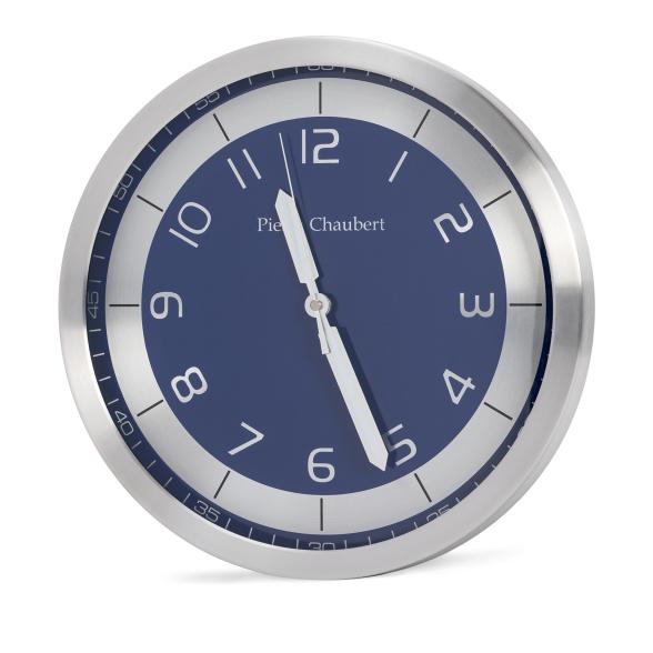 Pierre Chaubert Funk-Wanduhr, silber-blau