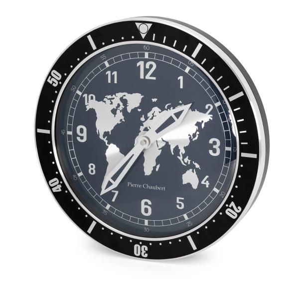 Pierre Chaubert Funk-Wanduhr 'Welt' blau