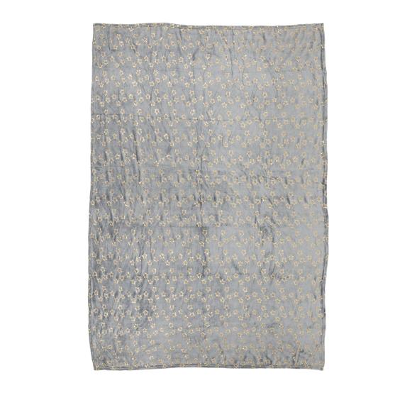 Kuscheldecke Chantilly Sterne grau gold 150x200cm