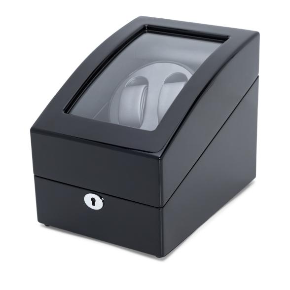 2er Uhrenbeweger + Fach für 3 Uhren, Piano Black