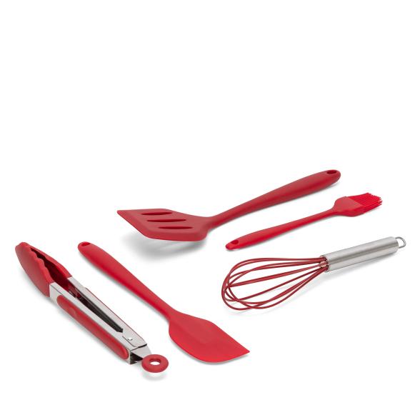 WOHNEN & GENIESSEN Küchenhelfer 5-teilig, rot