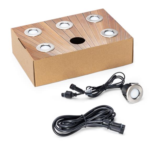 Bodeneinbaustrahler 6er Set komplett