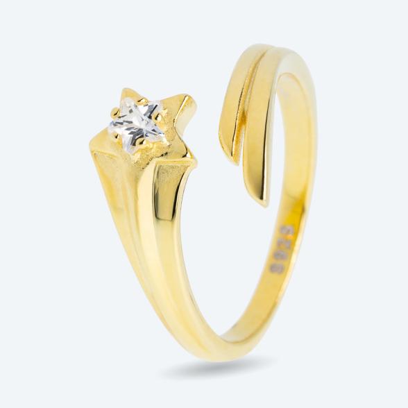 Ring Stern 925 vergoldet